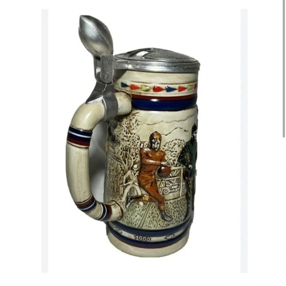 AVON 1983  GREAT AMERICAN FOOTBALL Decades LIDDED Beer Stein mug